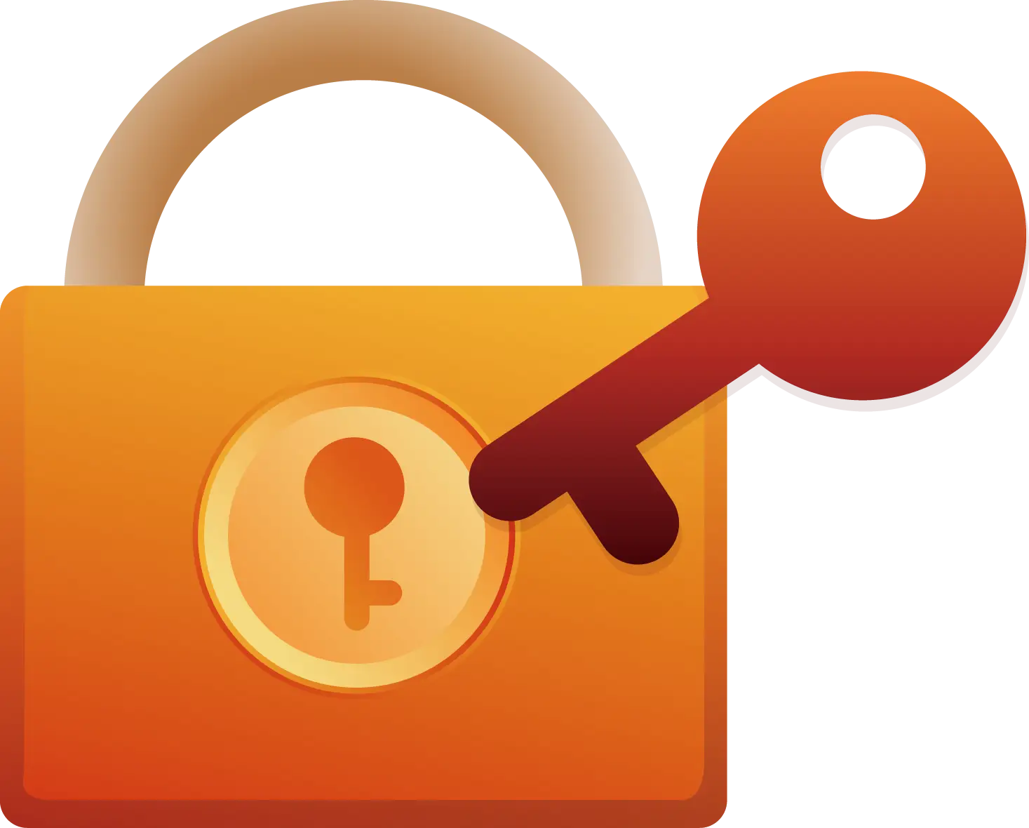 Padlock and Key Icon Representation