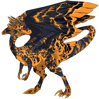 Lava-Pattern Dragon Illustration