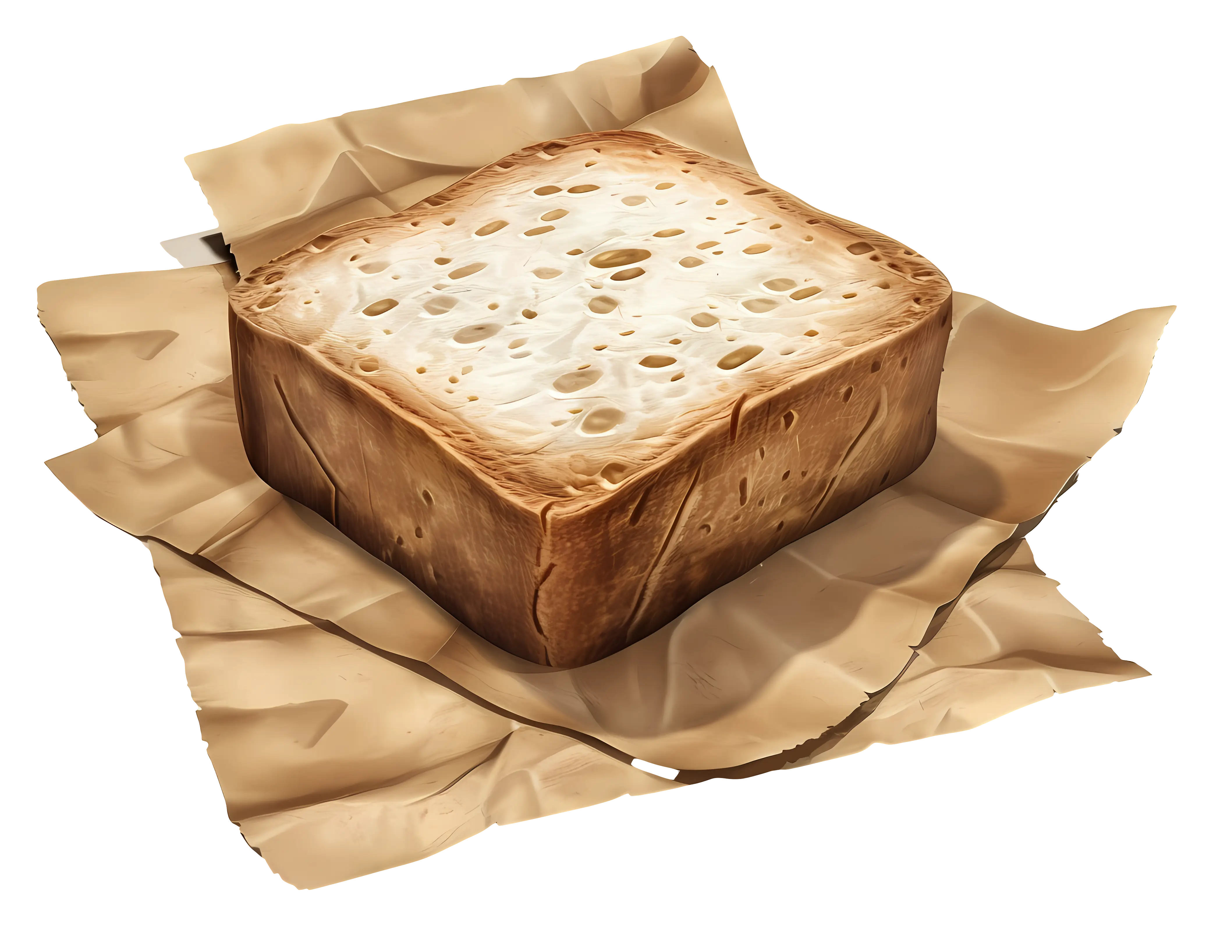 Square Bread on Paper