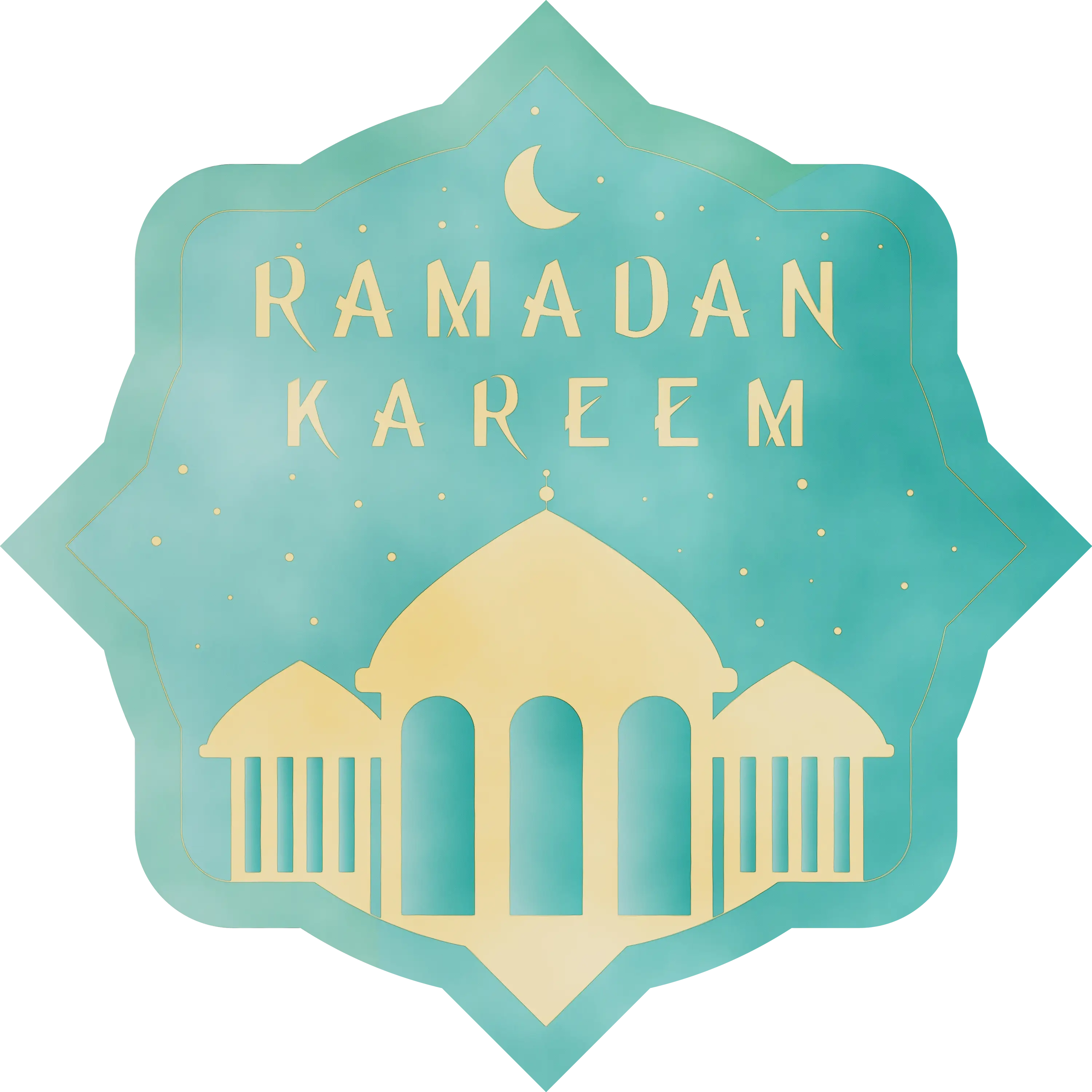 Ramadan Kareem Greeting with Green and Gold Design