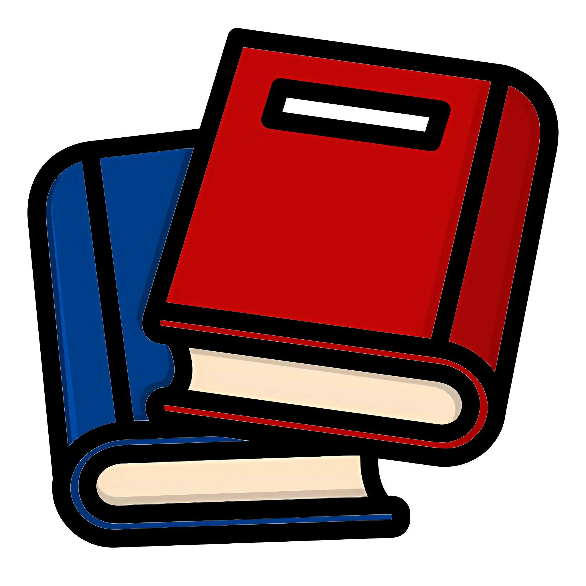 Red and Blue Books Illustration
