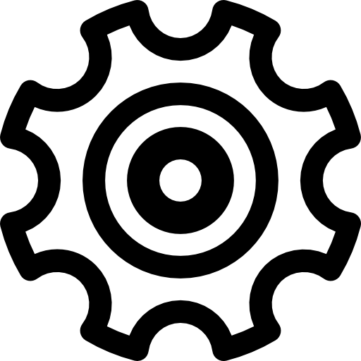 Black Gear Icon for Settings Concept