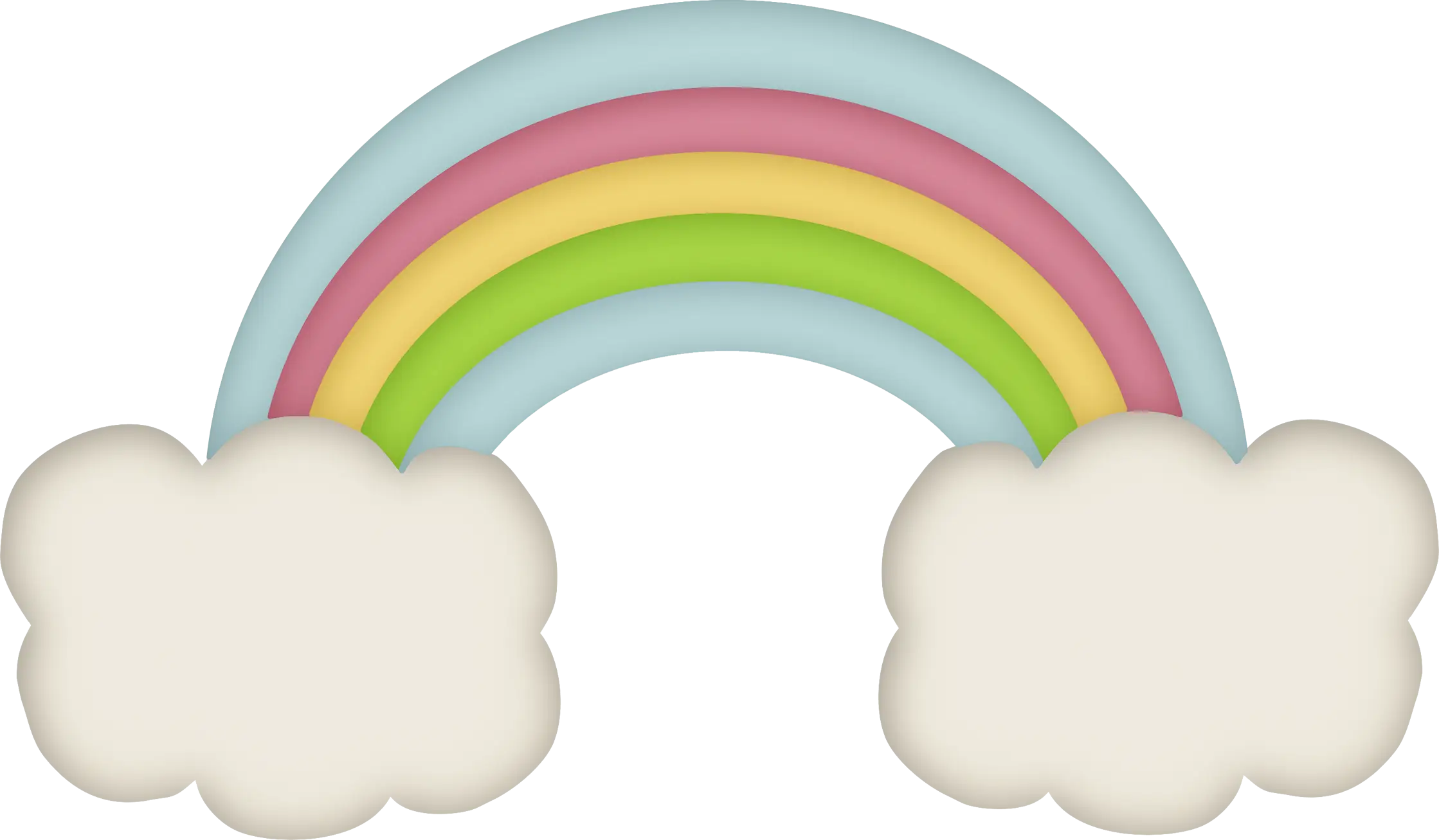 Pastel Rainbow and White Clouds Illustration