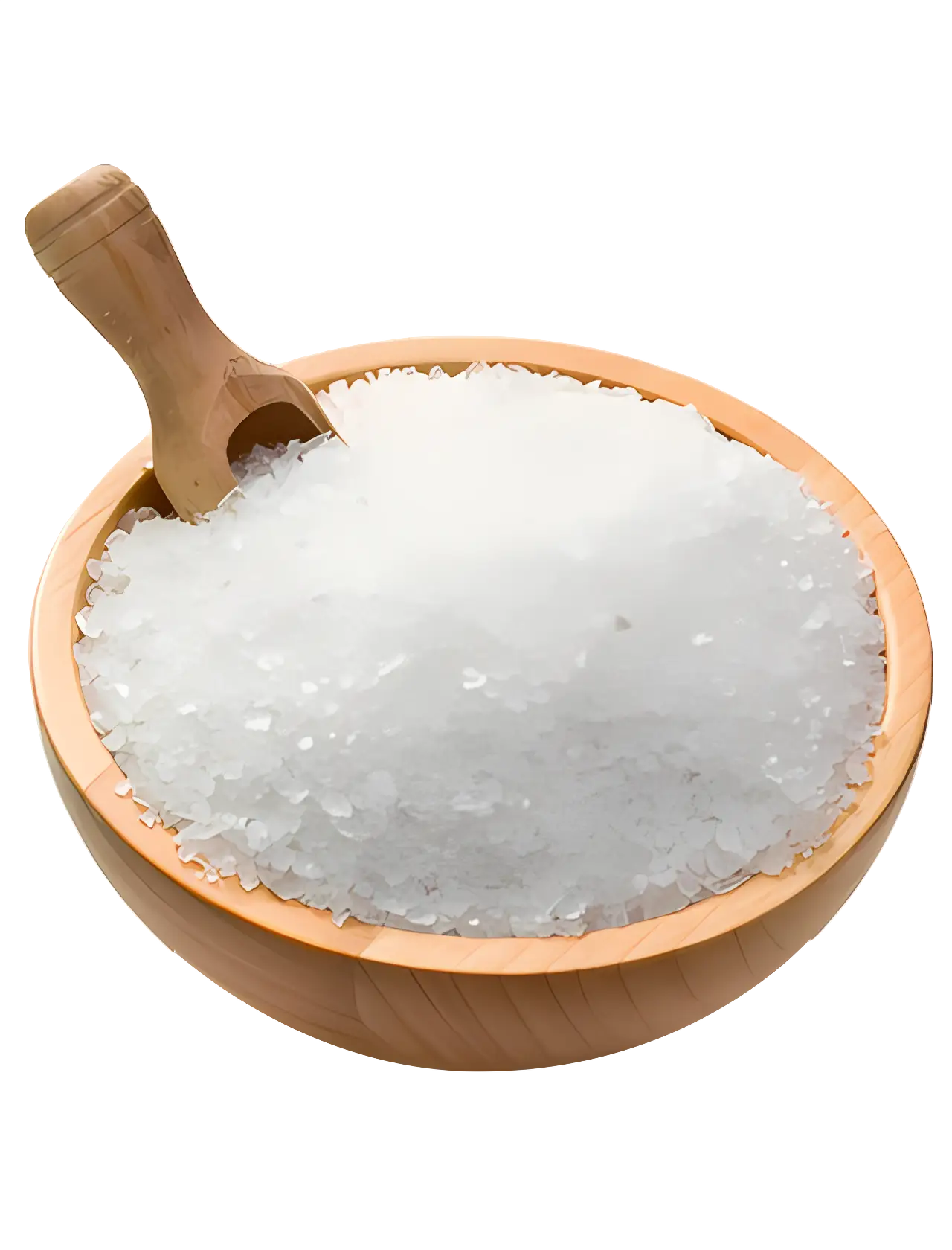 Bowl of Salt with Wooden Scoop