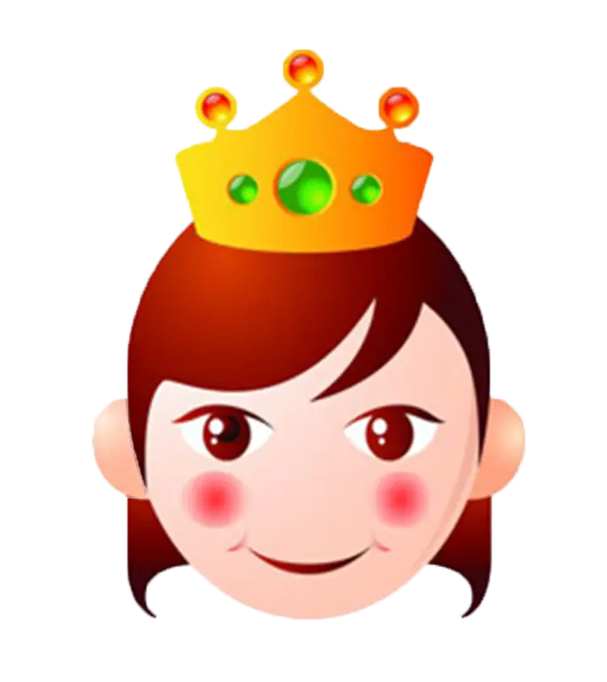 Cute Princess Emoji with Crown