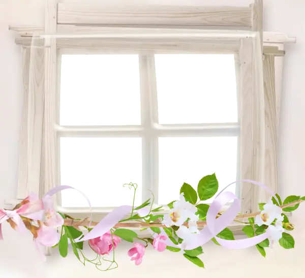 Window with Flower Decoration