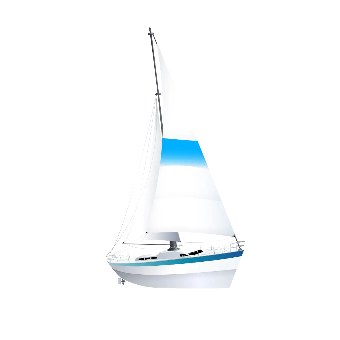White and Blue Sailboat