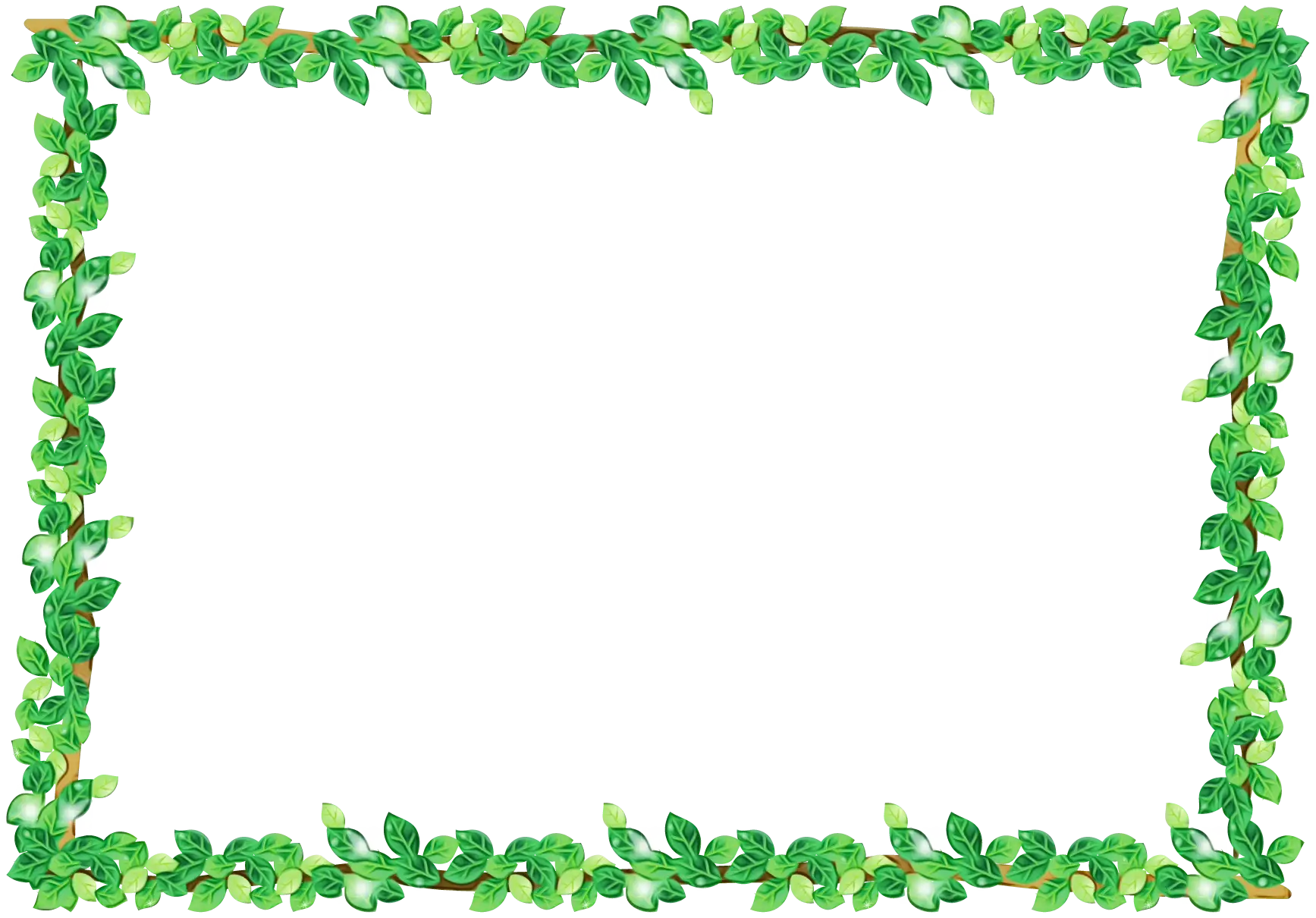 Rectangular Green Leaf Frame for Decoration