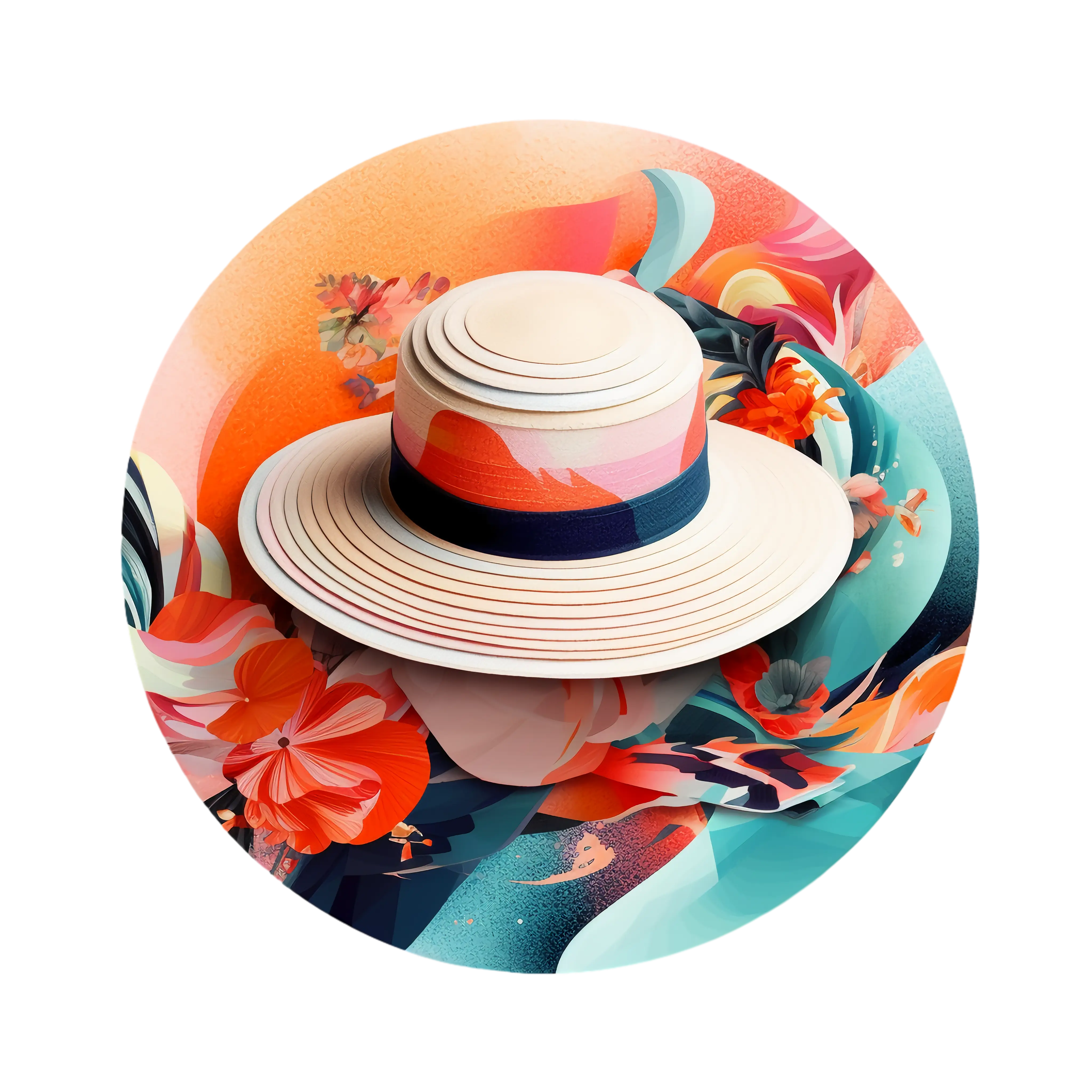 Stylish Hat with Floral Background