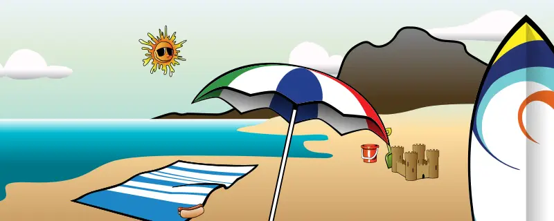 Colorful Beach Scene