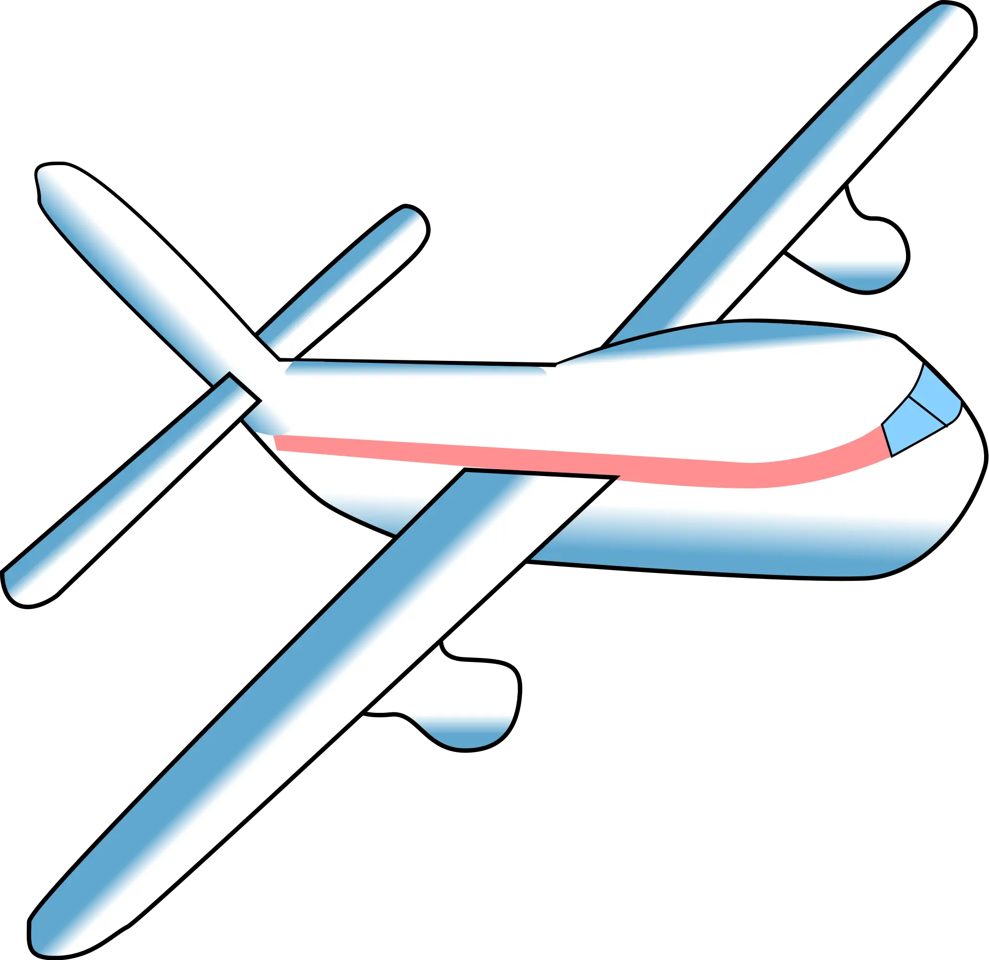 Blue and White Airplane Illustration