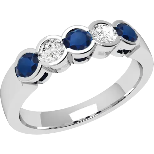 Silver and Sapphire Gemstone Ring