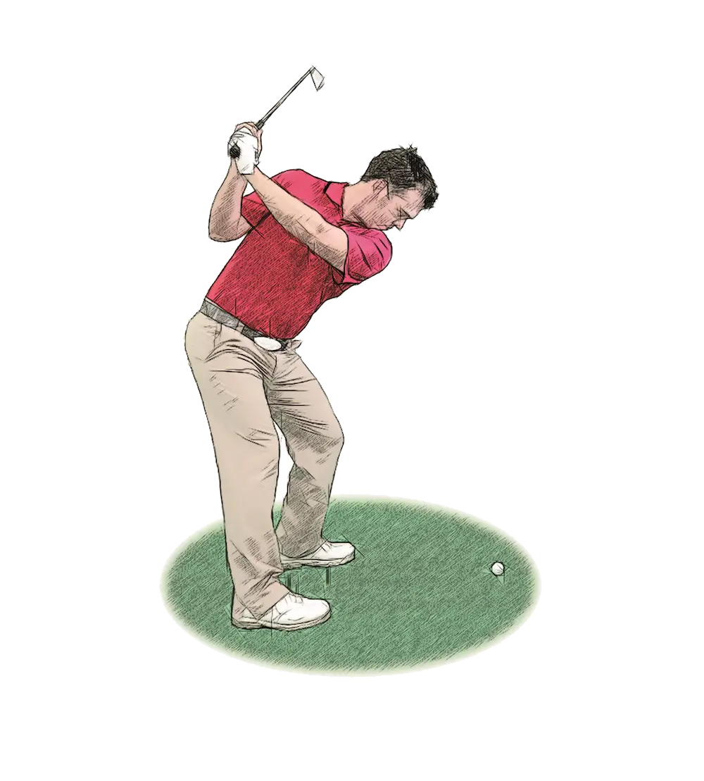 Golf Player in Red Shirt