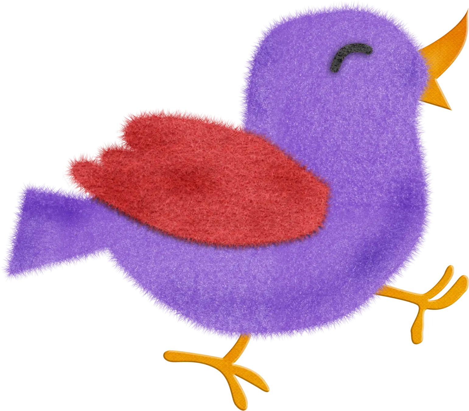 Purple Bird with Red Wings Illustration