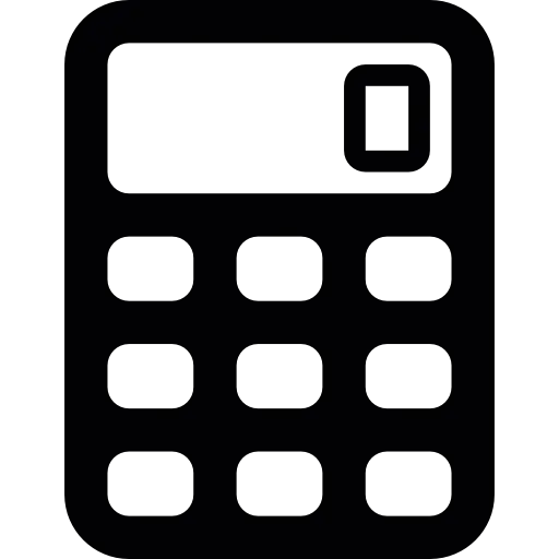 Black Calculator Icon for Mathematics and Accounting