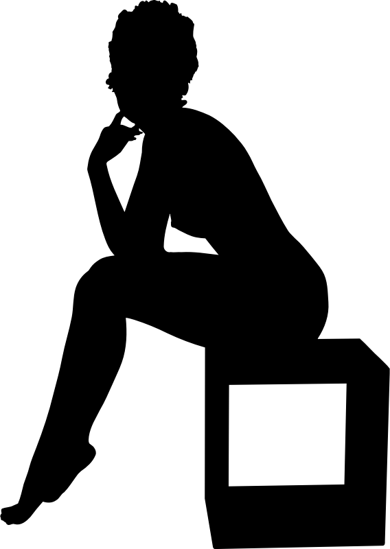 Silhouette of a Person Sitting and Thinking