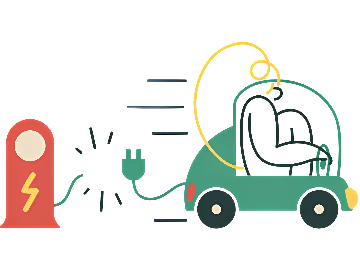 Electric Car Charging at Station