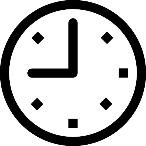 Simple Black Clock Icon