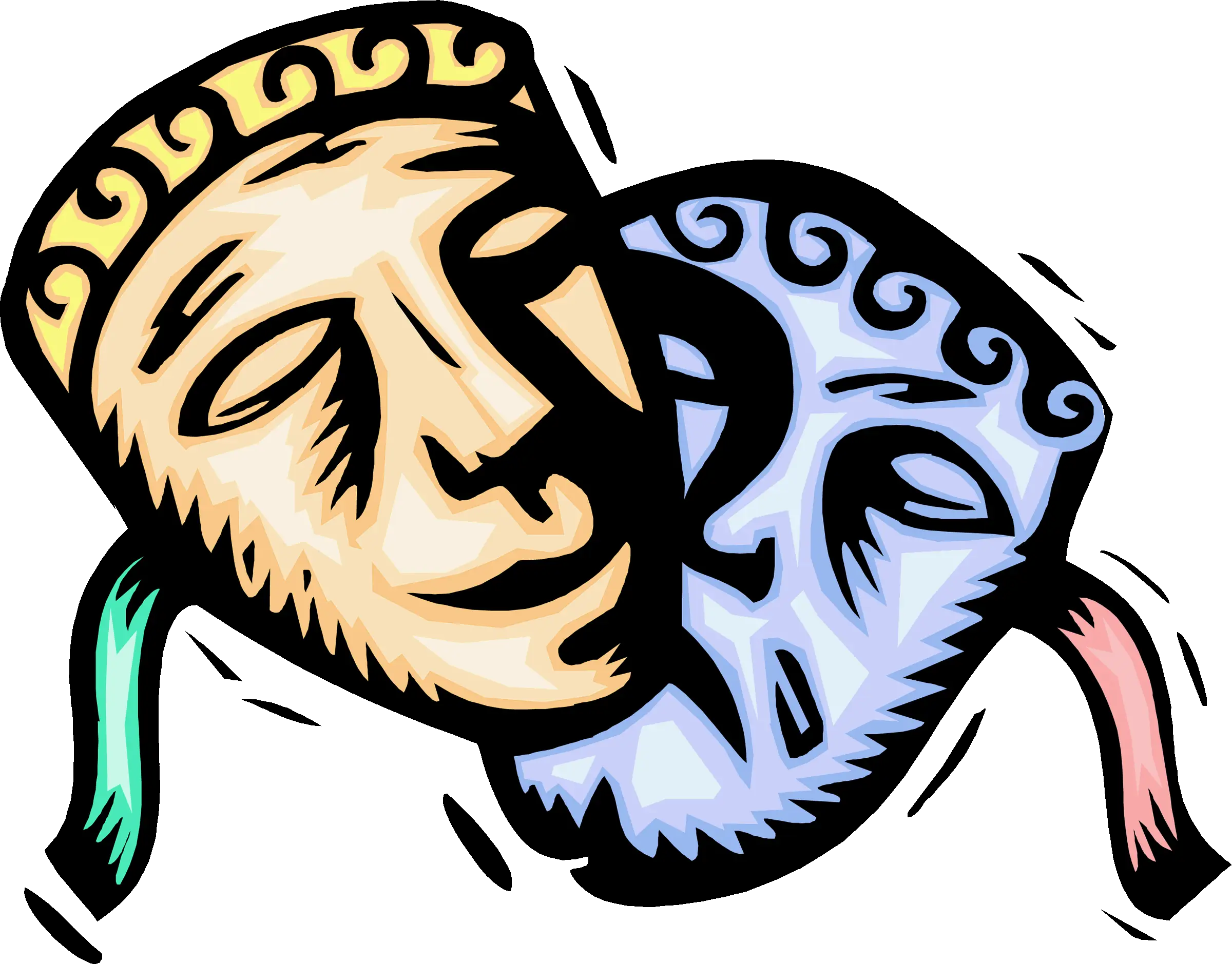 Comedy and Tragedy Masks for Theater