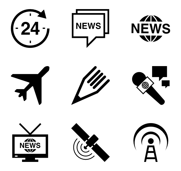 News and Media Icons Set