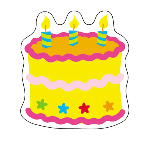 Colorful Birthday Cake with Candles