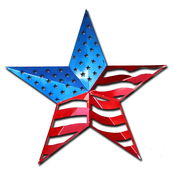 Patriotic Star Design with USA Flag Pattern