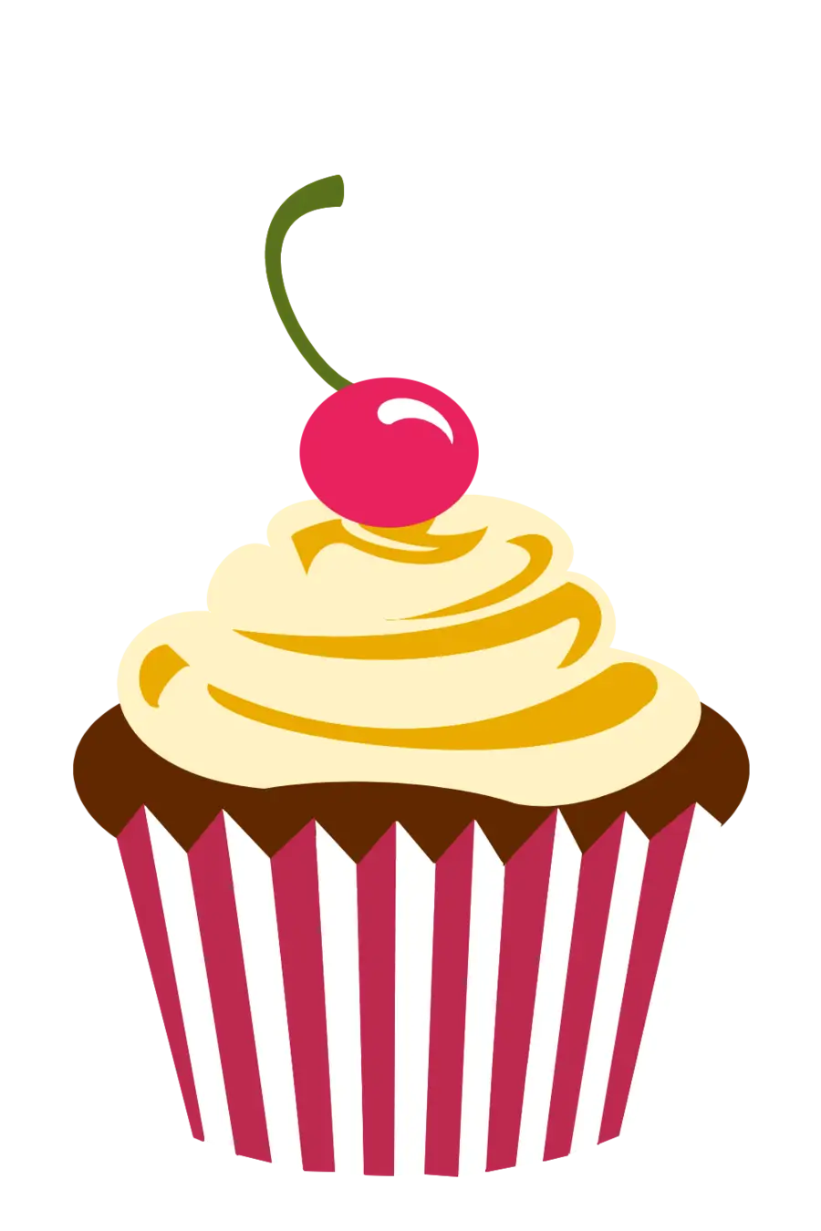 Cupcake with Cherry on Top in Artistic Style