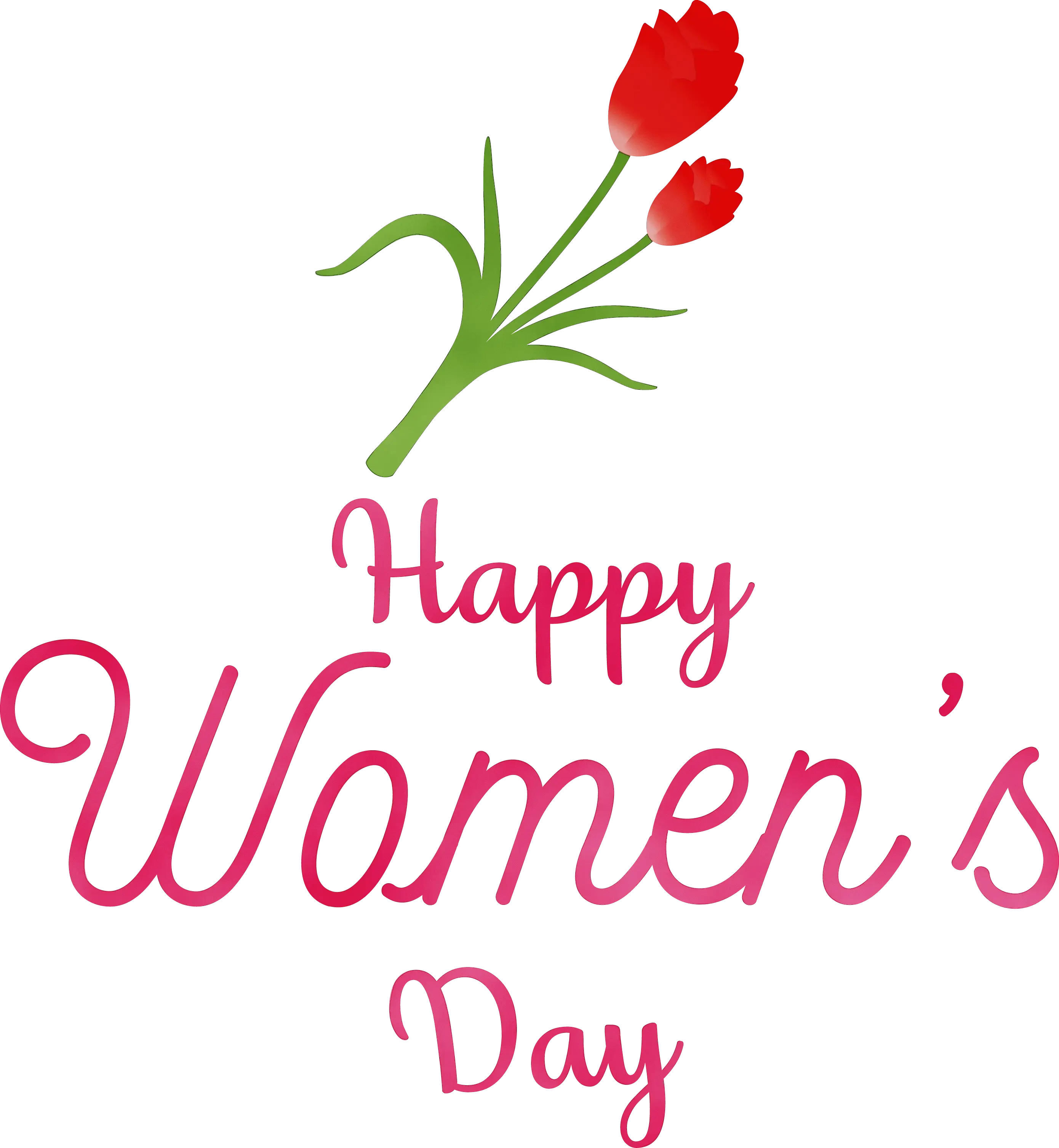 Happy Women&#039;s Day Graphic with Tulips