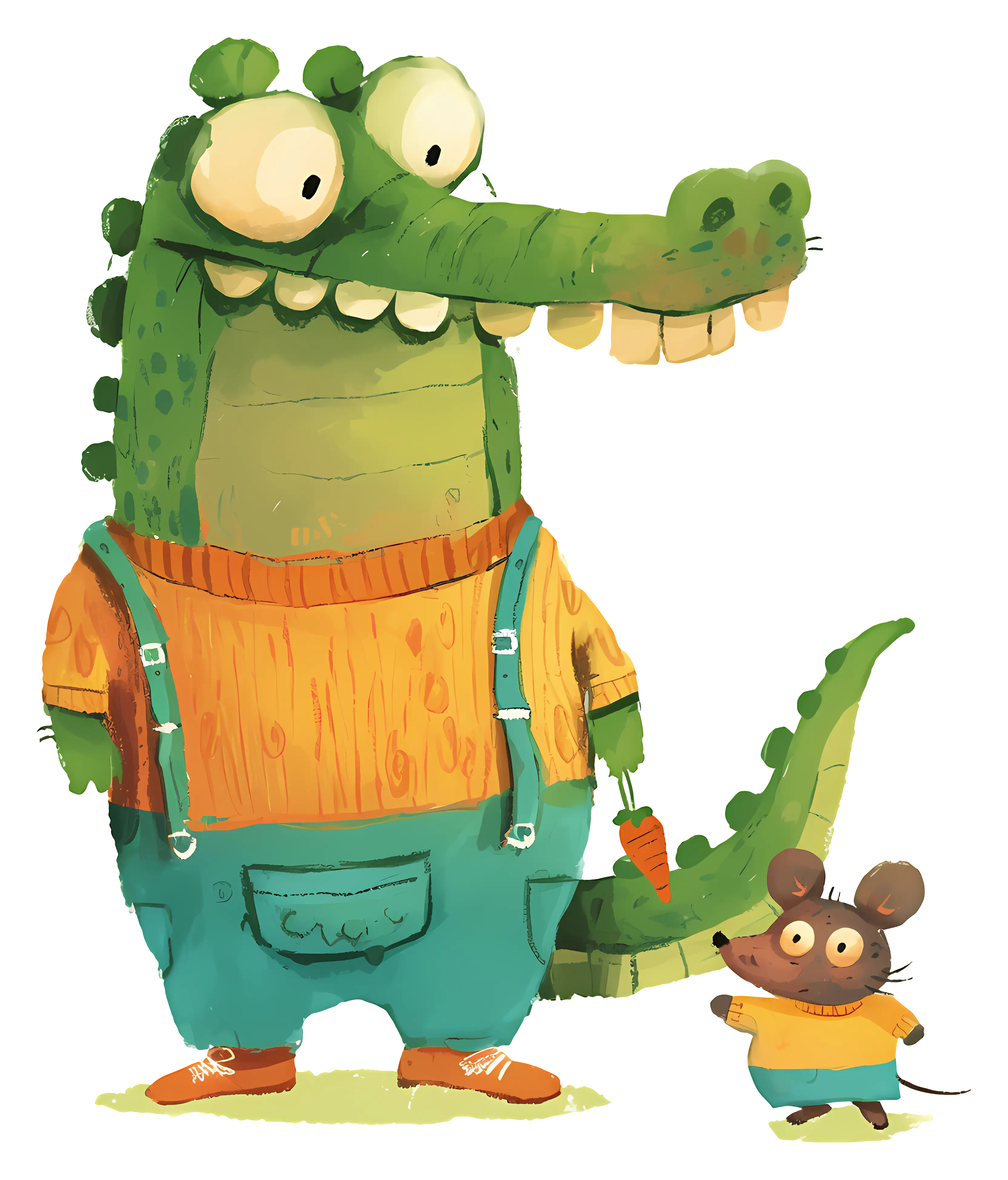 Cartoon Crocodile and Mouse