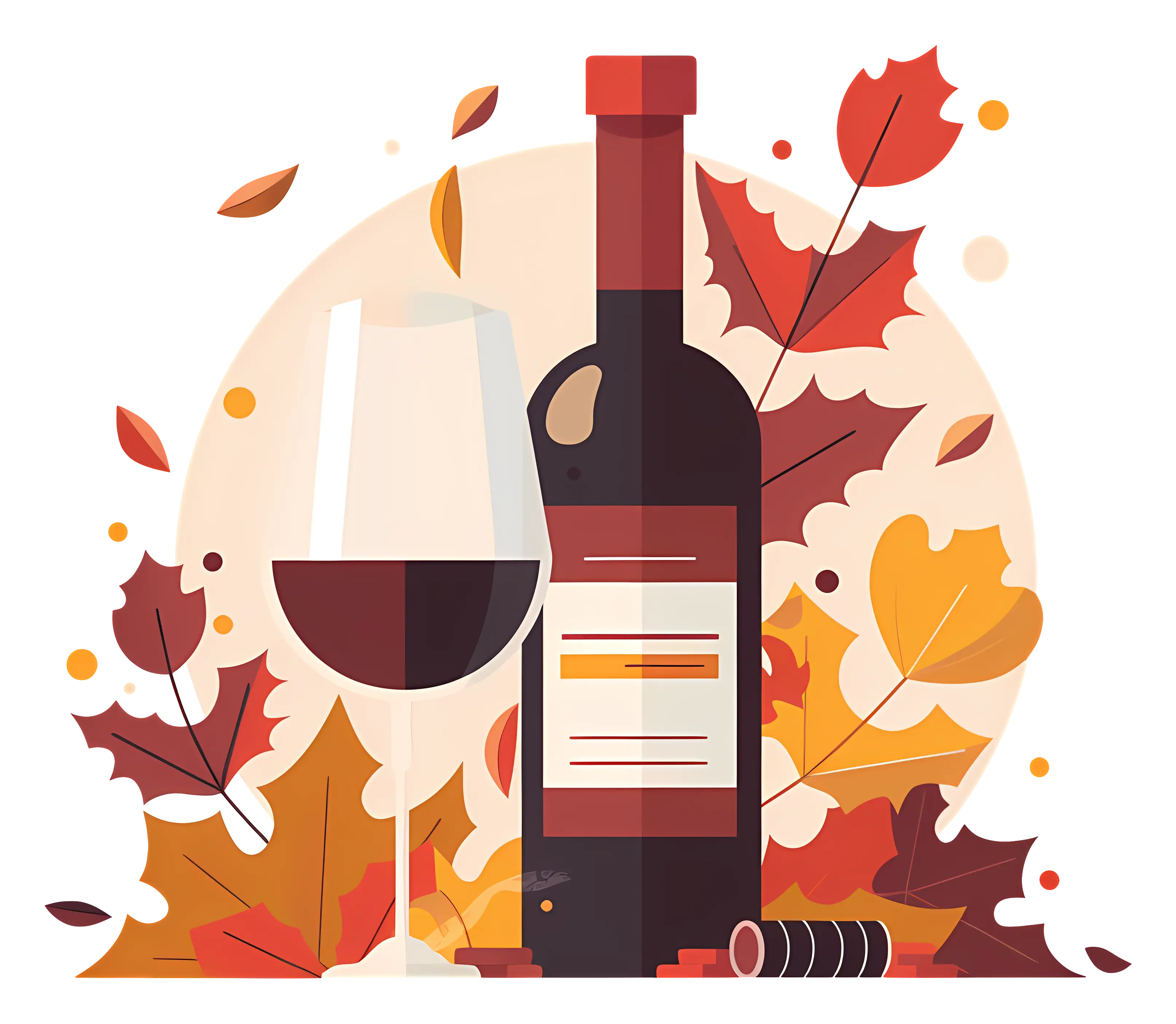 Wine with Autumn Leaves Theme
