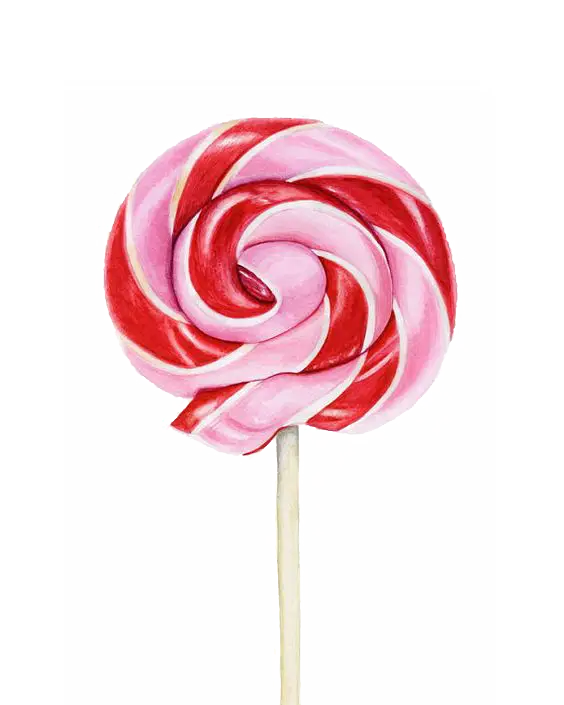 Red and Pink Lollipop on Stick