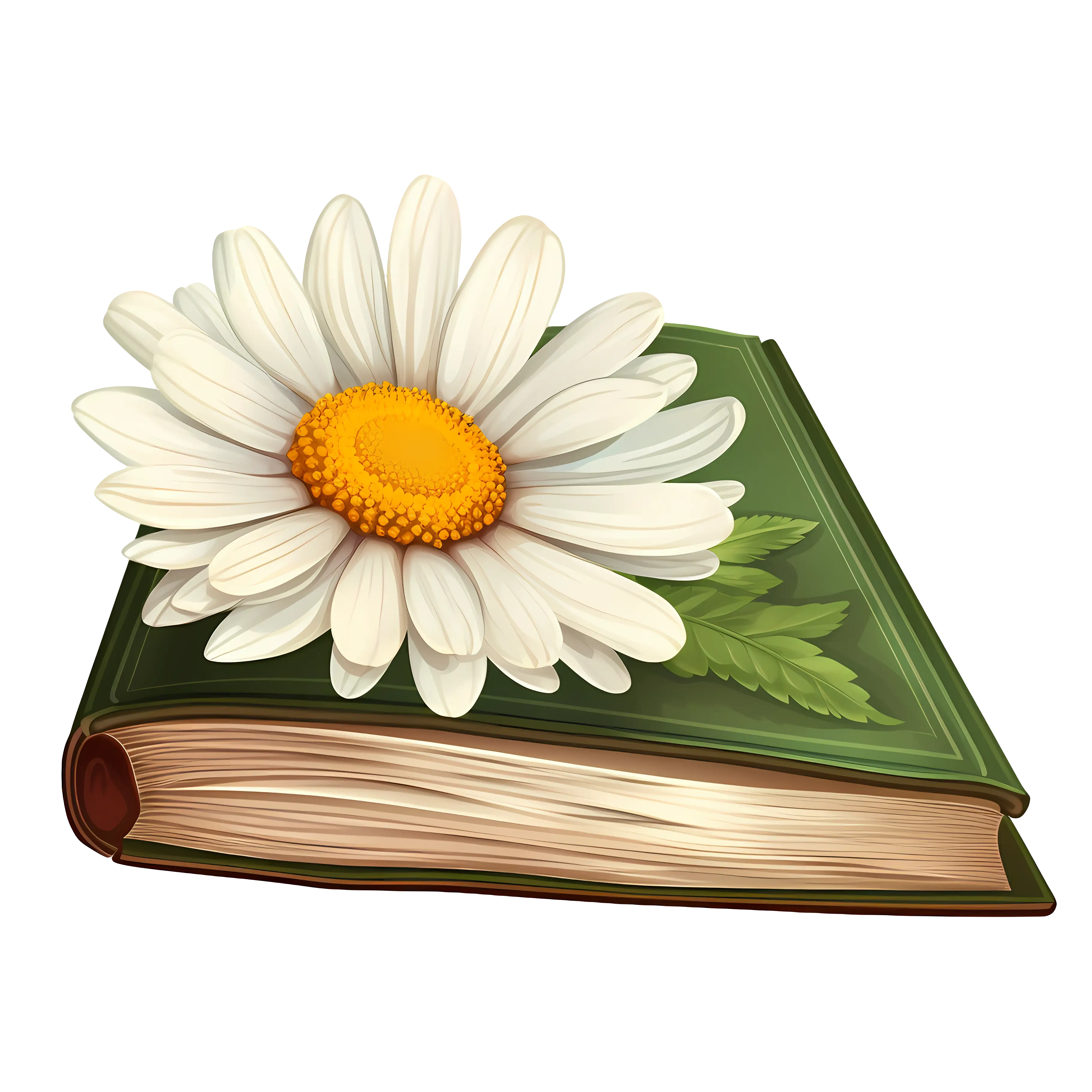 Artistic Daisy and Book Illustration