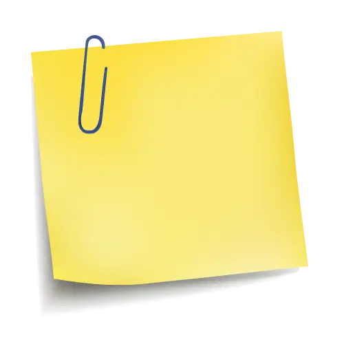 Yellow Sticky Note with Paperclip