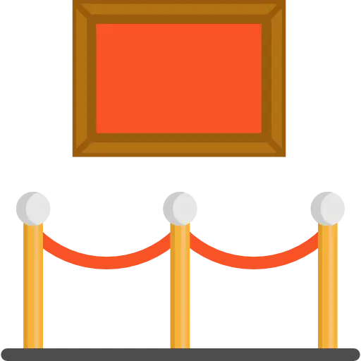 Art Exhibit Icon with Red Frame