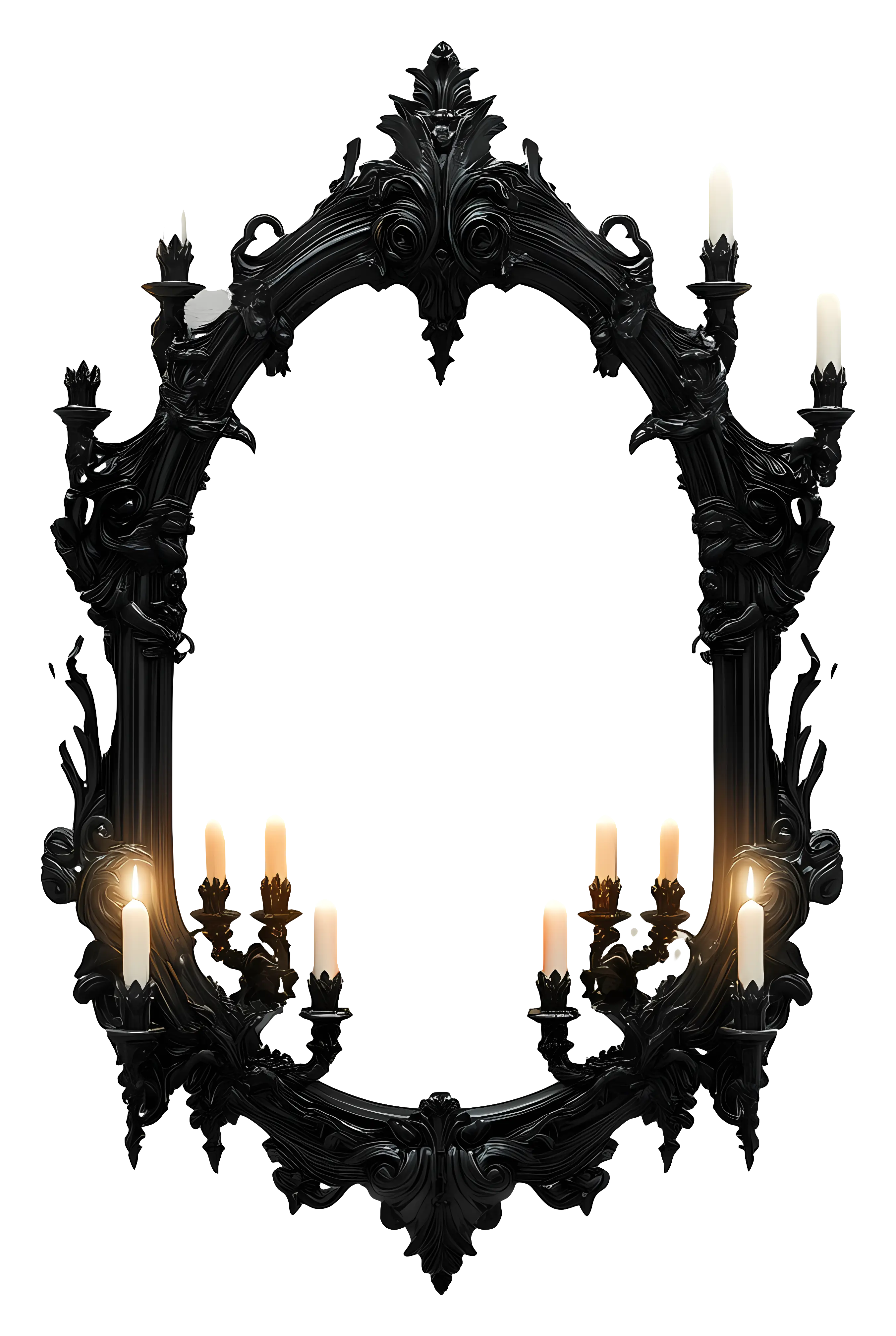 Ornate Mirror Frame with Candles