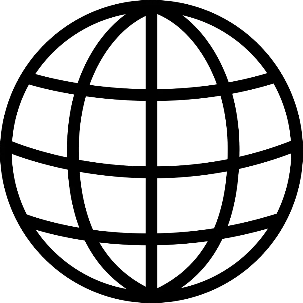 Black Globe Icon Representing Global Networks