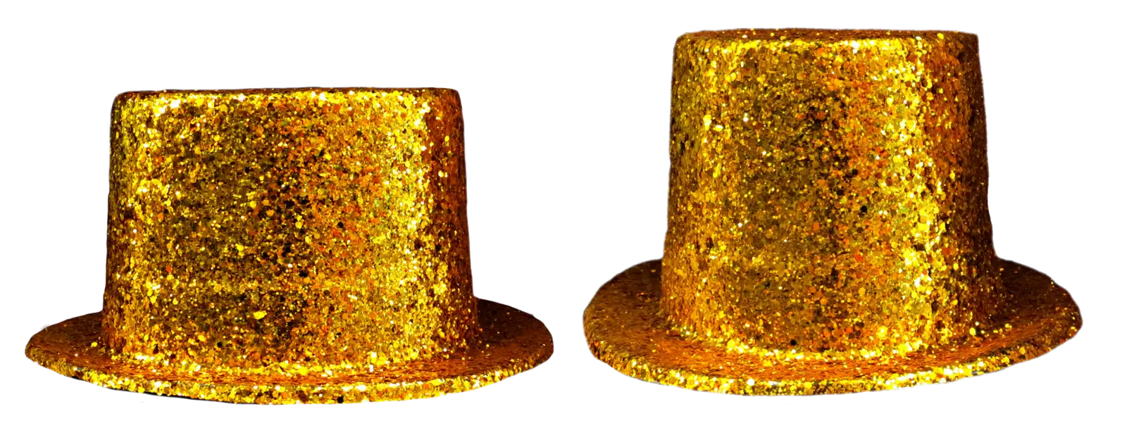 Pair of Glittery Golden Party Hats