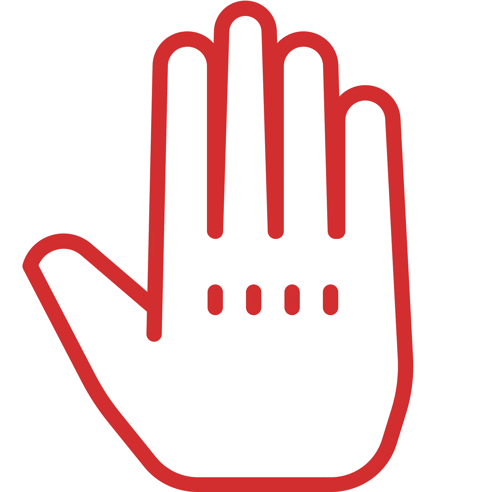 Red Hand Icon for Symbolic Representation