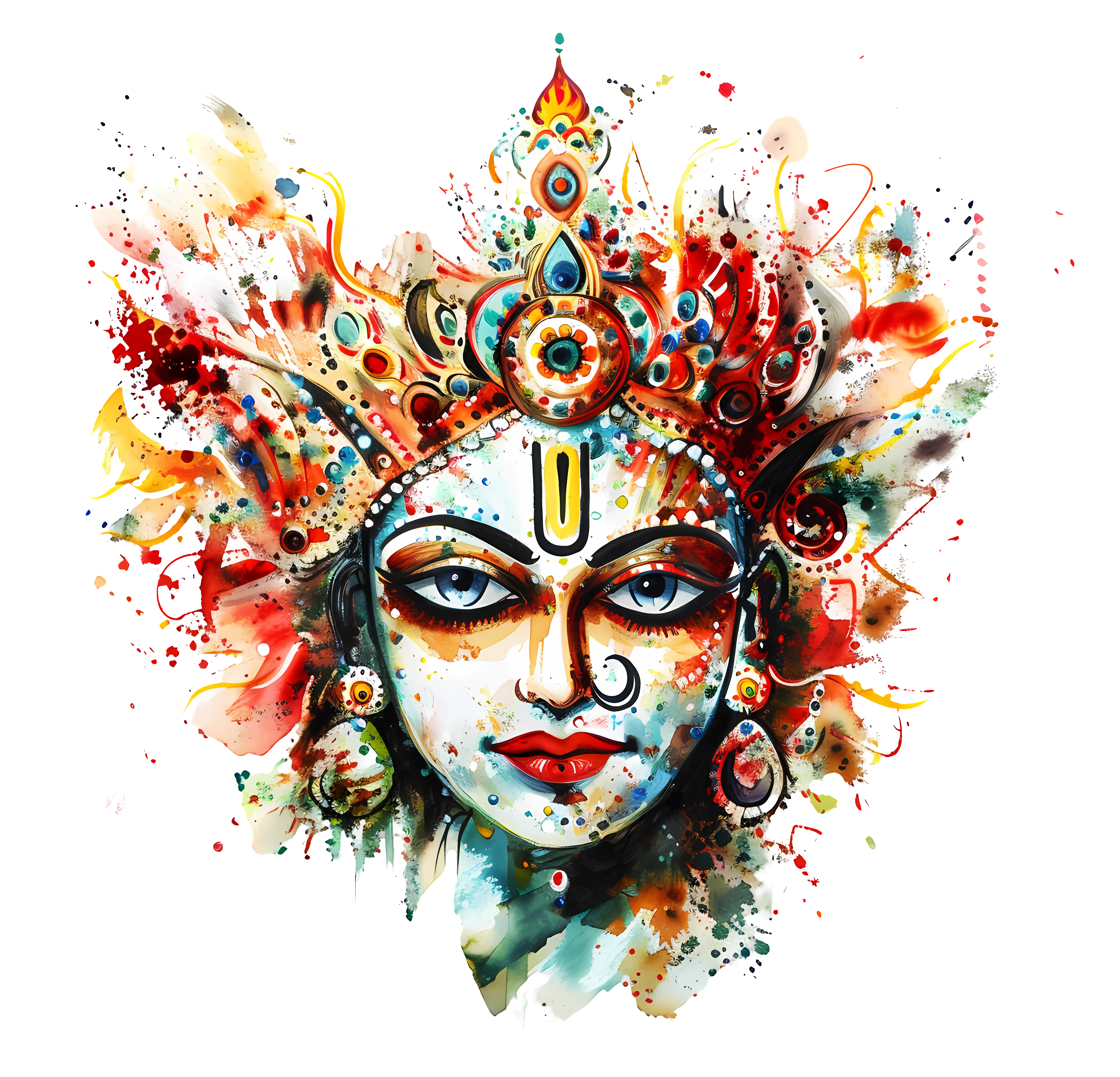 Colorful Goddess Illustration