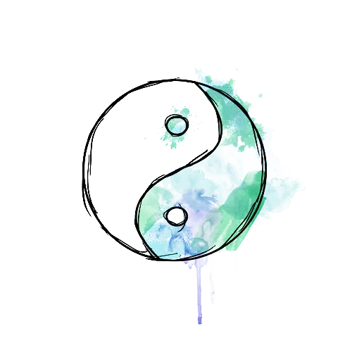 Watercolor Yin Yang Symbol