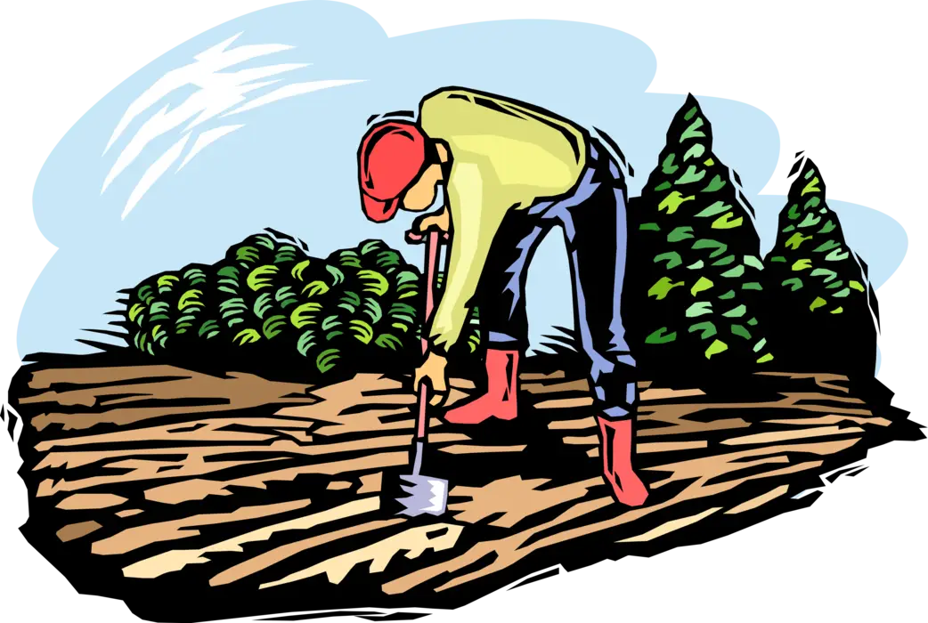 Farmer Working in Field