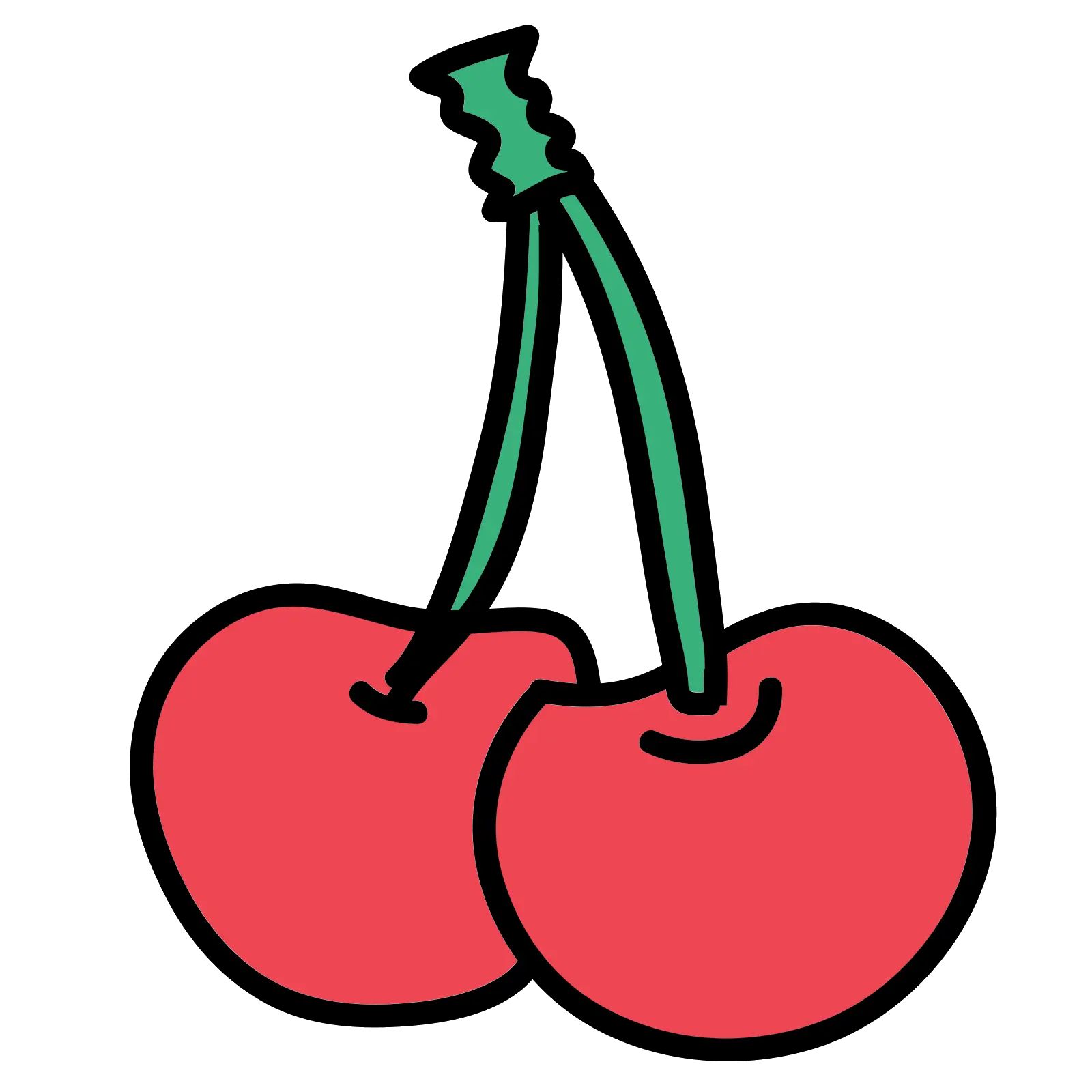 Red Cartoon Cherries Illustration
