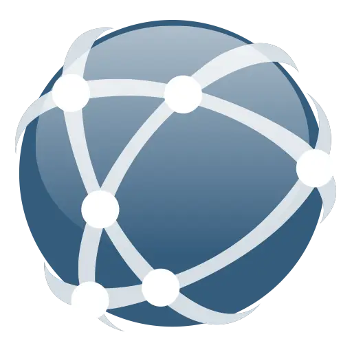 Blue Globe Network Icon for Connectivity