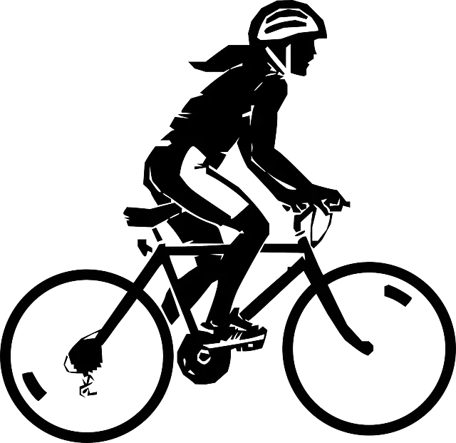 Black Silhouette of Cyclist