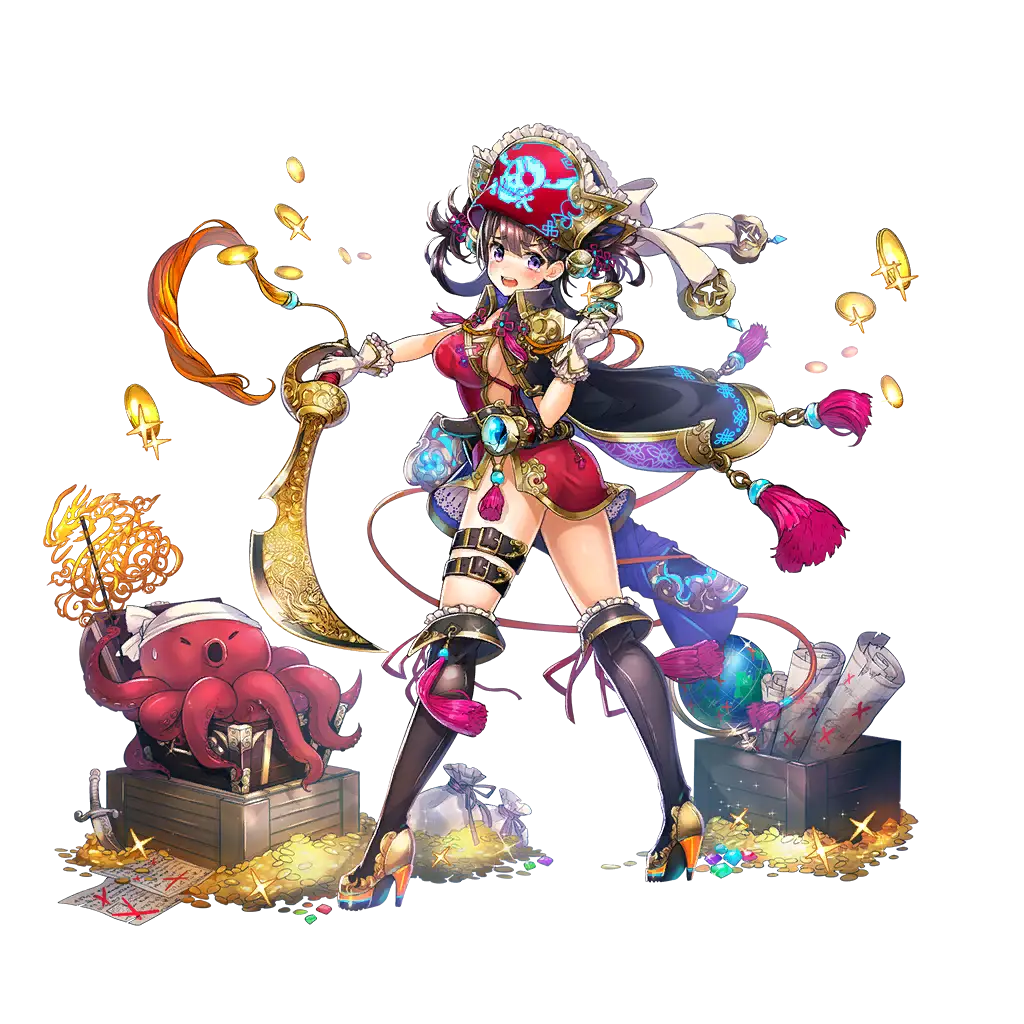 Pirate Character with Treasure