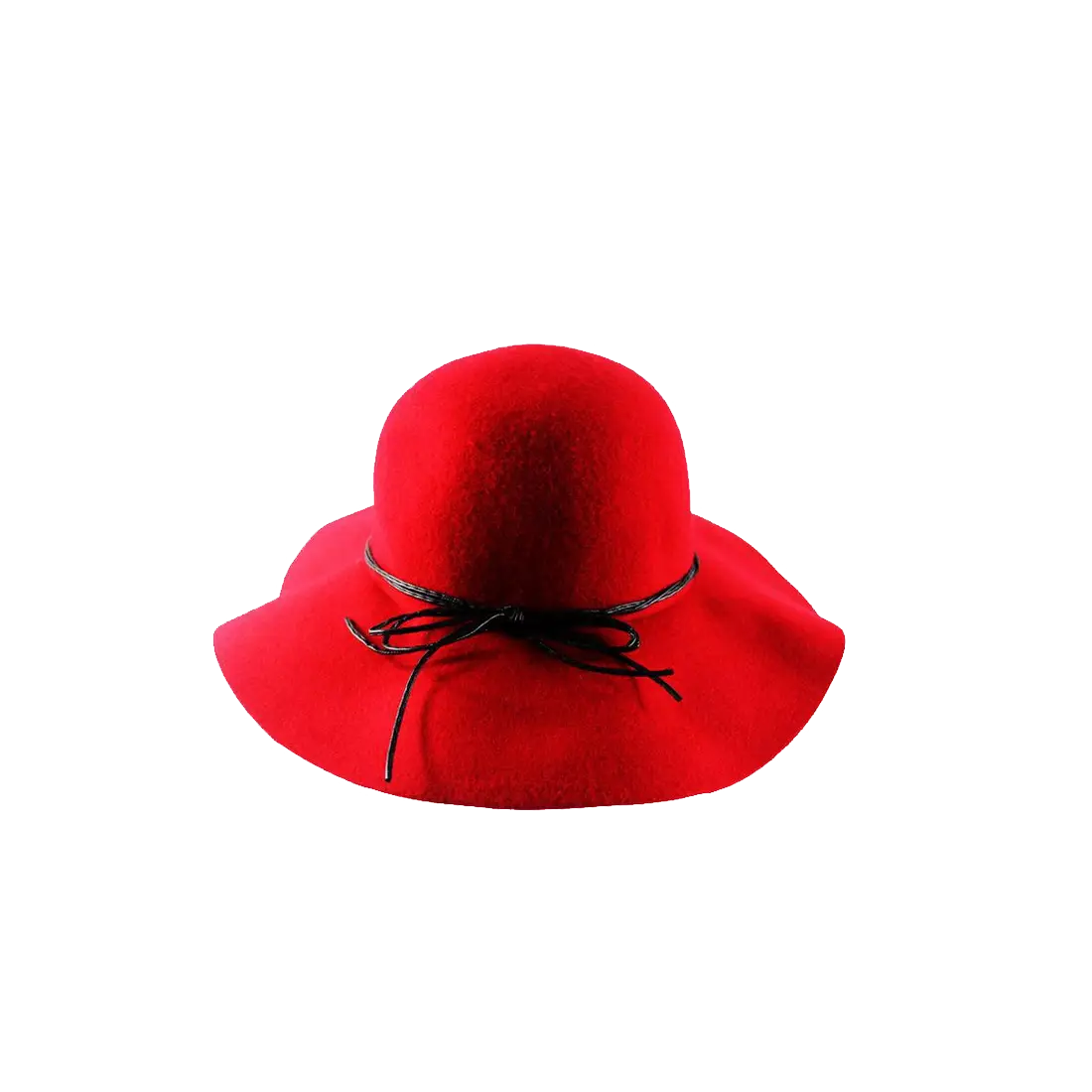Elegant Red Hat with Black Ribbon