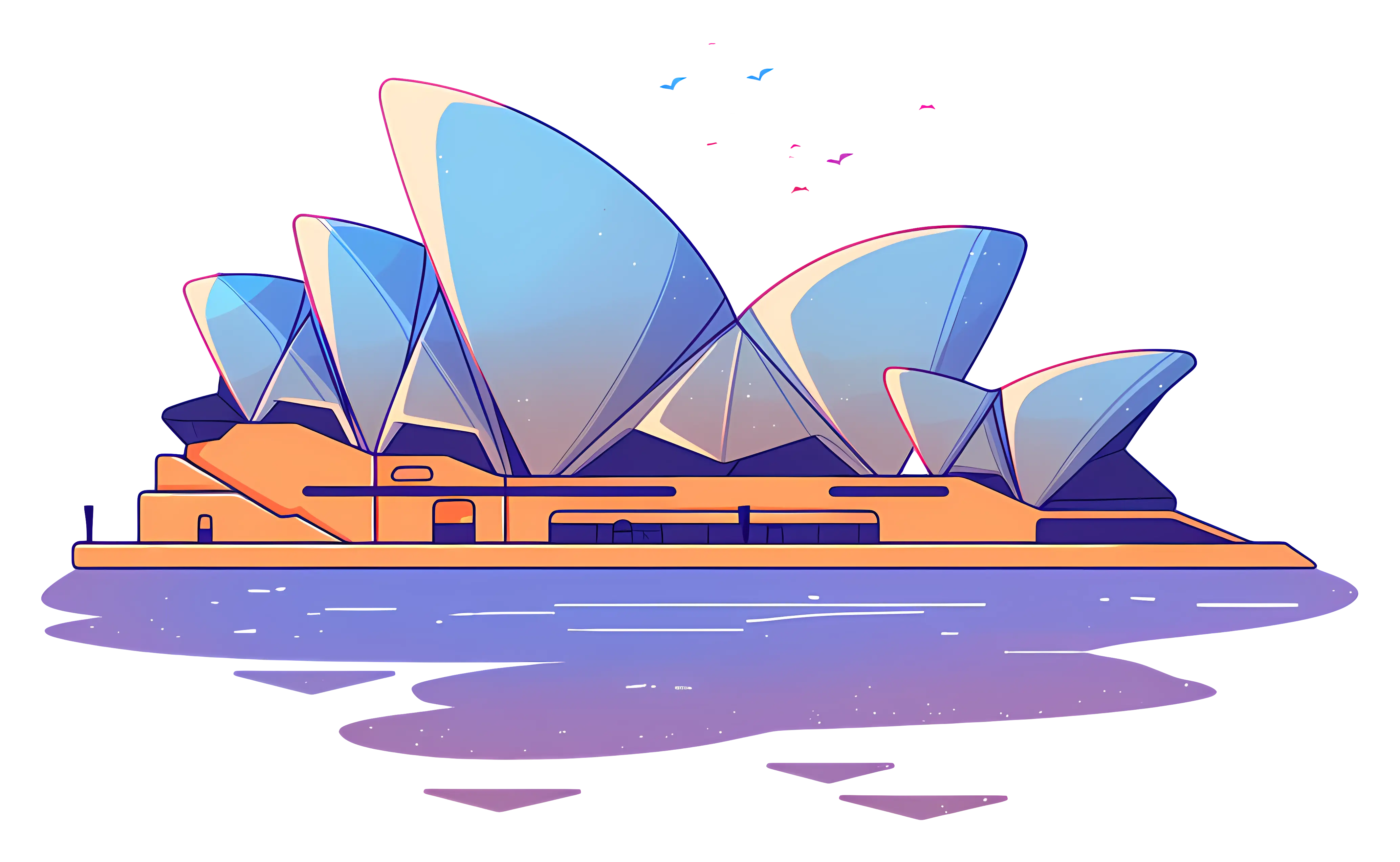 Iconic Sydney Opera House Illustration