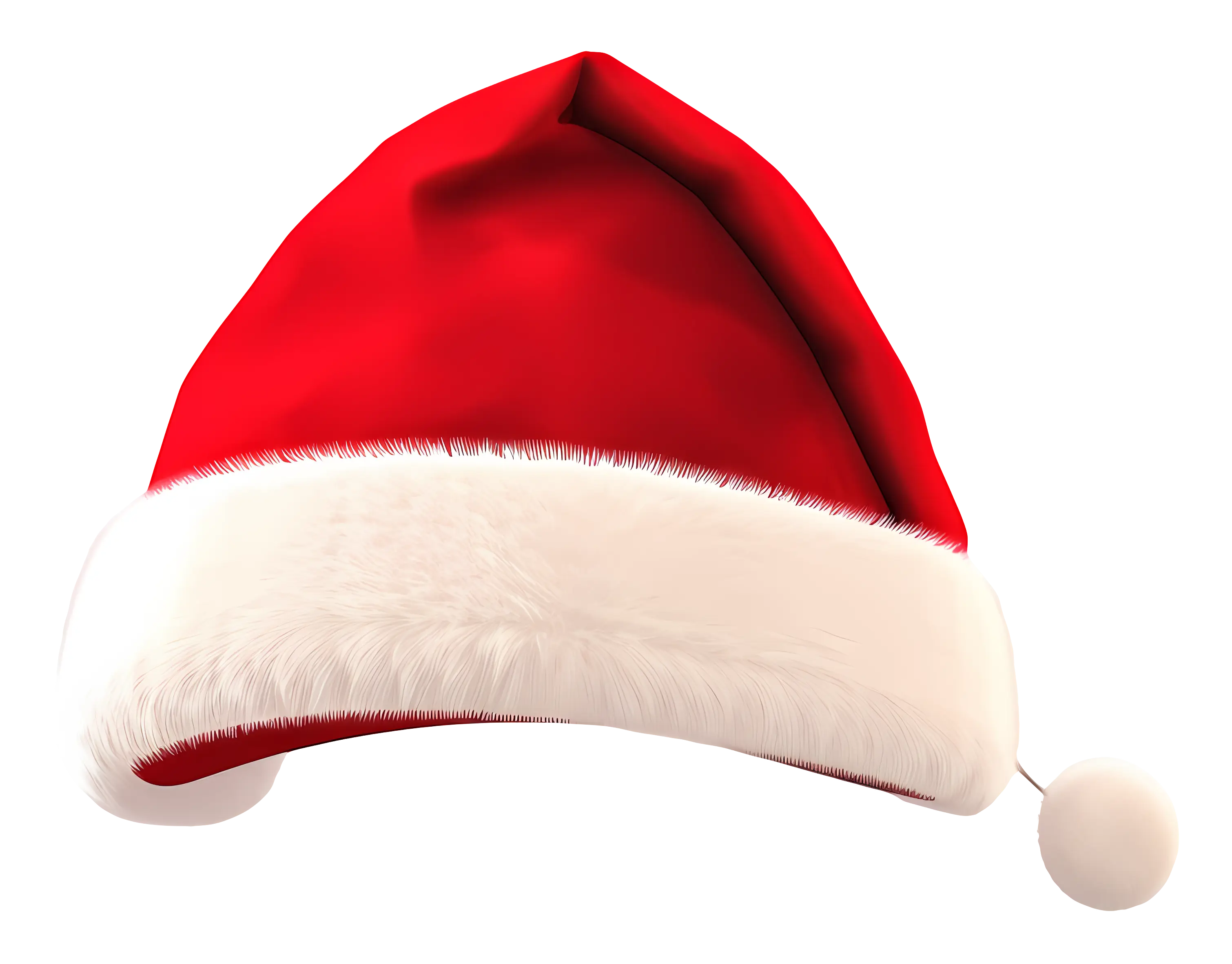 Red Santa Hat with White Fur Trim