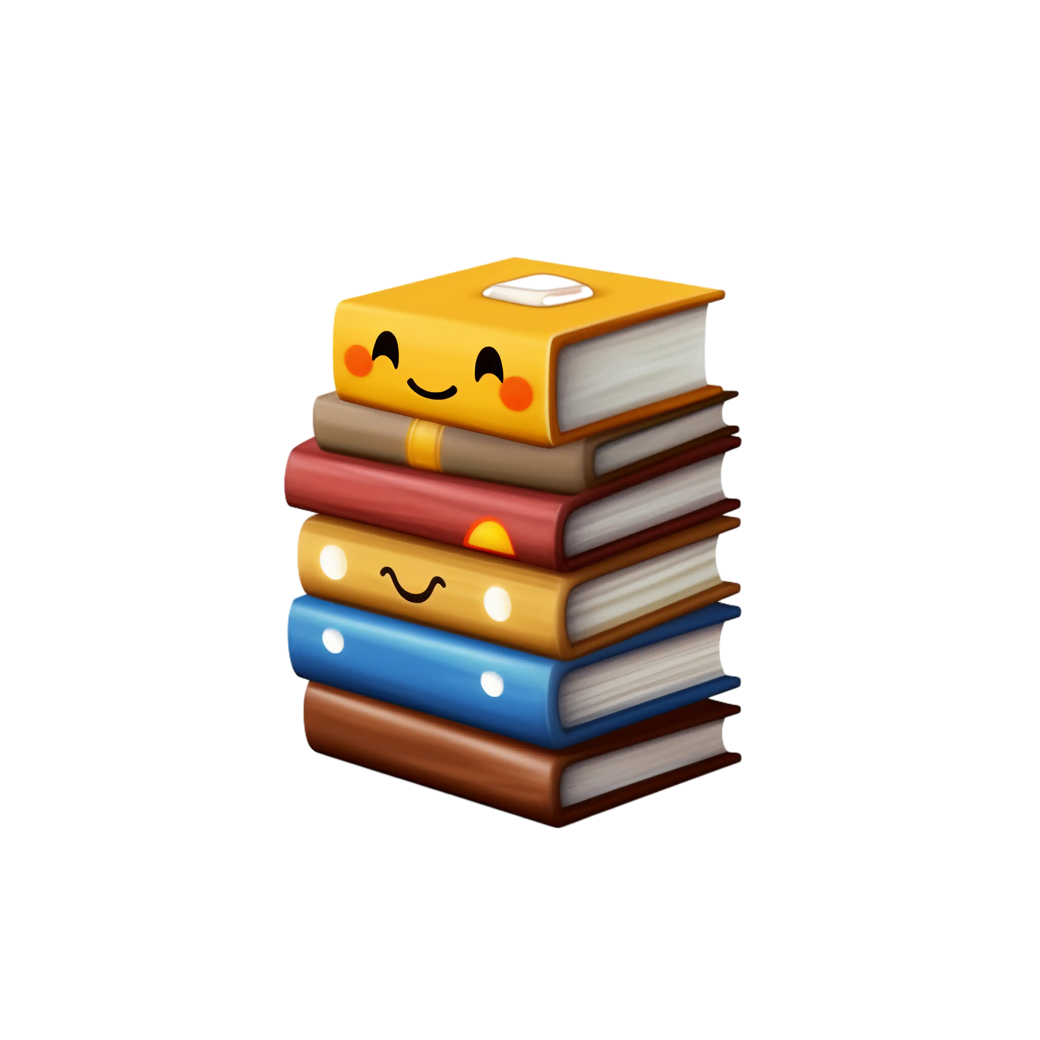 Cute Smiling Stack of Books