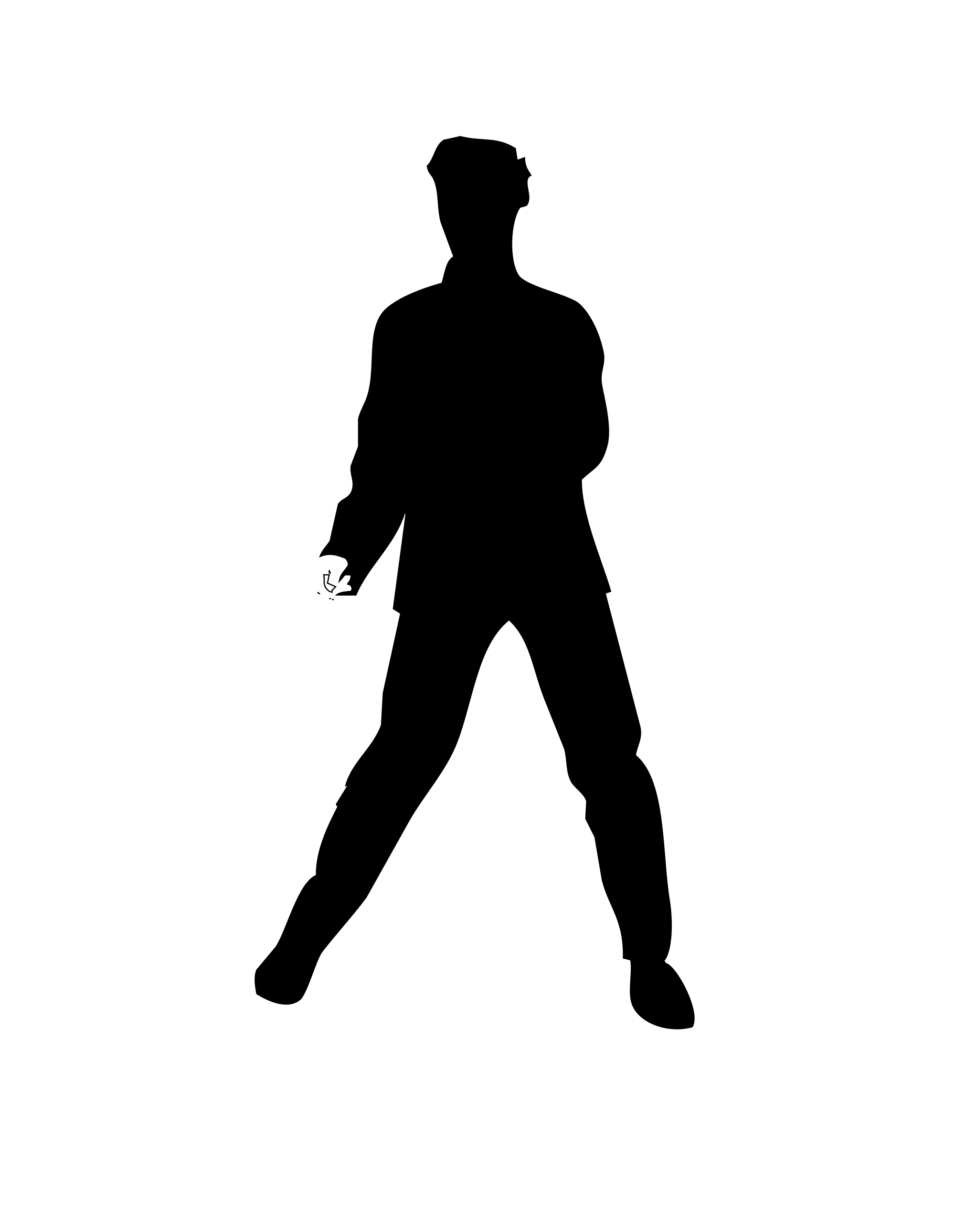 Black Silhouette of a Standing Person